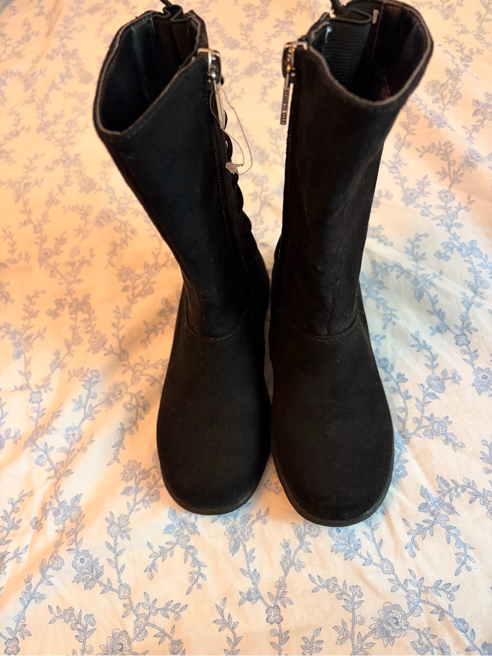 Kenneth Cole Kids Black Mid-Calf Zip Boots